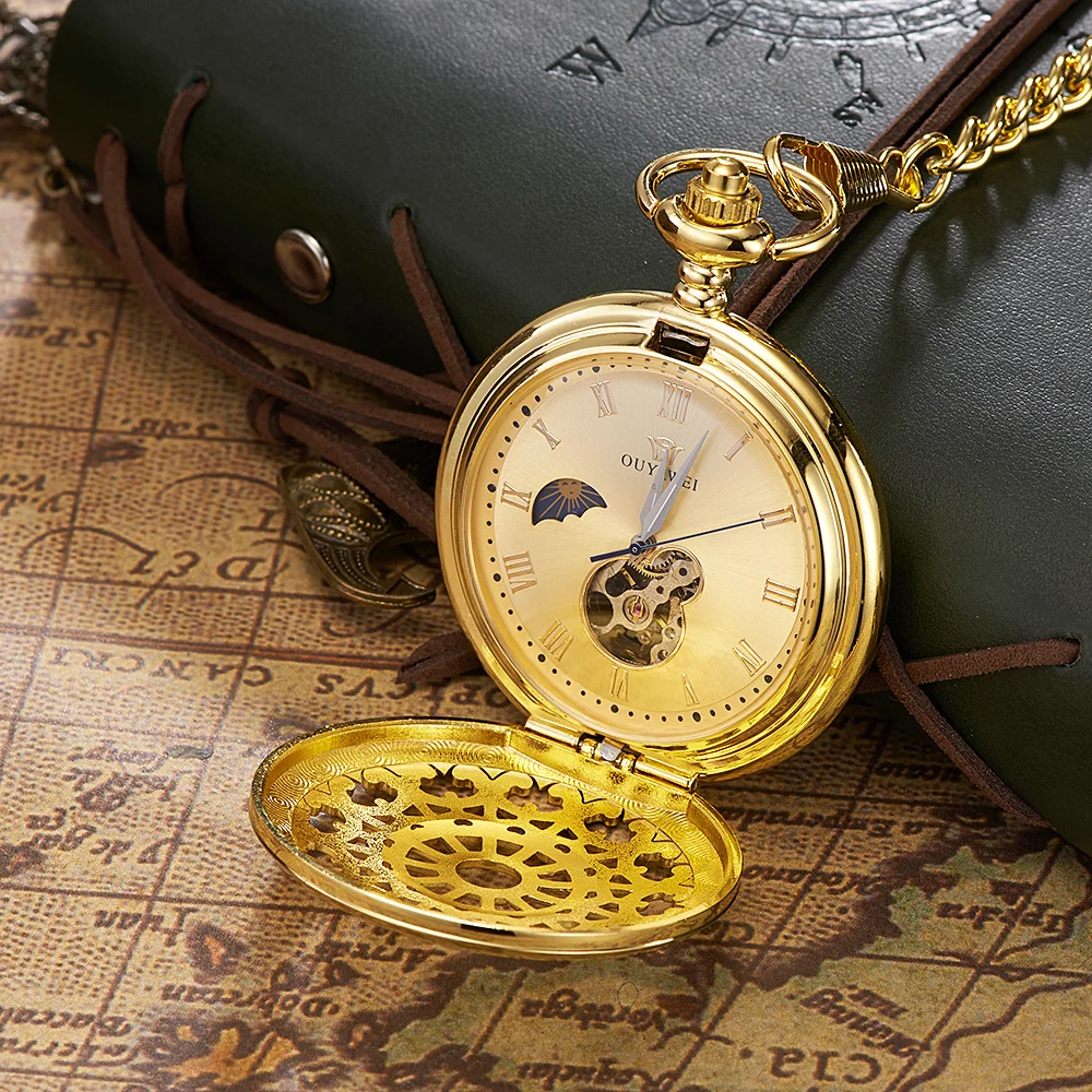 Montre Homme Relogio Luxury Brand OYW Mechanical Hand Wind Pocket Fob Watch Men Male Pocket Watch Men Steampunk Full Steel Case Montre Homme Relogio Luxury Brand OYW Mechanical Hand Wind Pocket Fob Watch Men Male Pocket Watch Men Steampunk Full Steel Case
