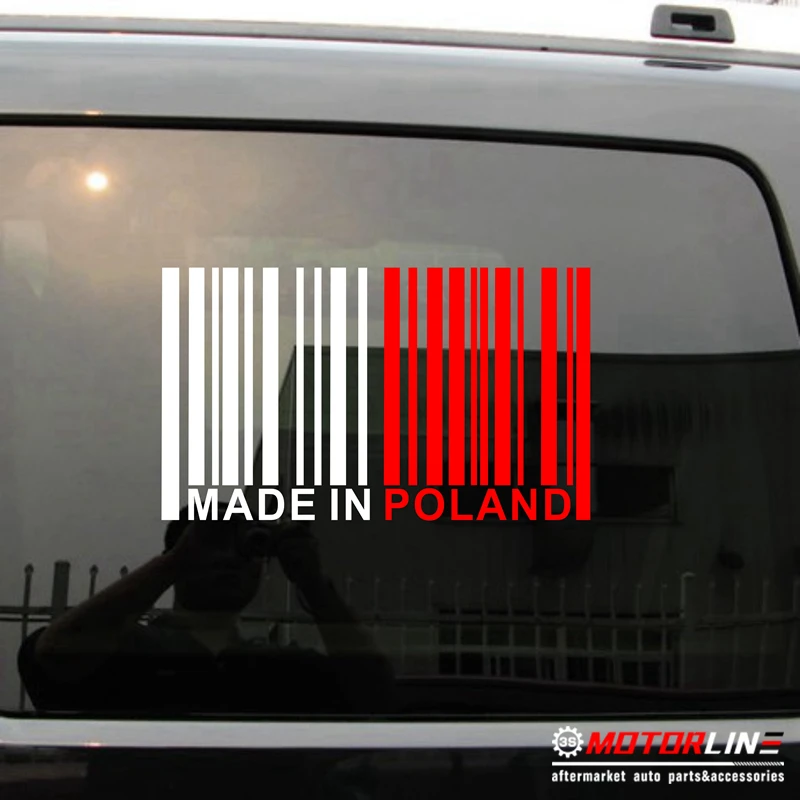 

Made in Poland Barcode Decal Sticker Car Vinyl Polska Polish funny pick size b