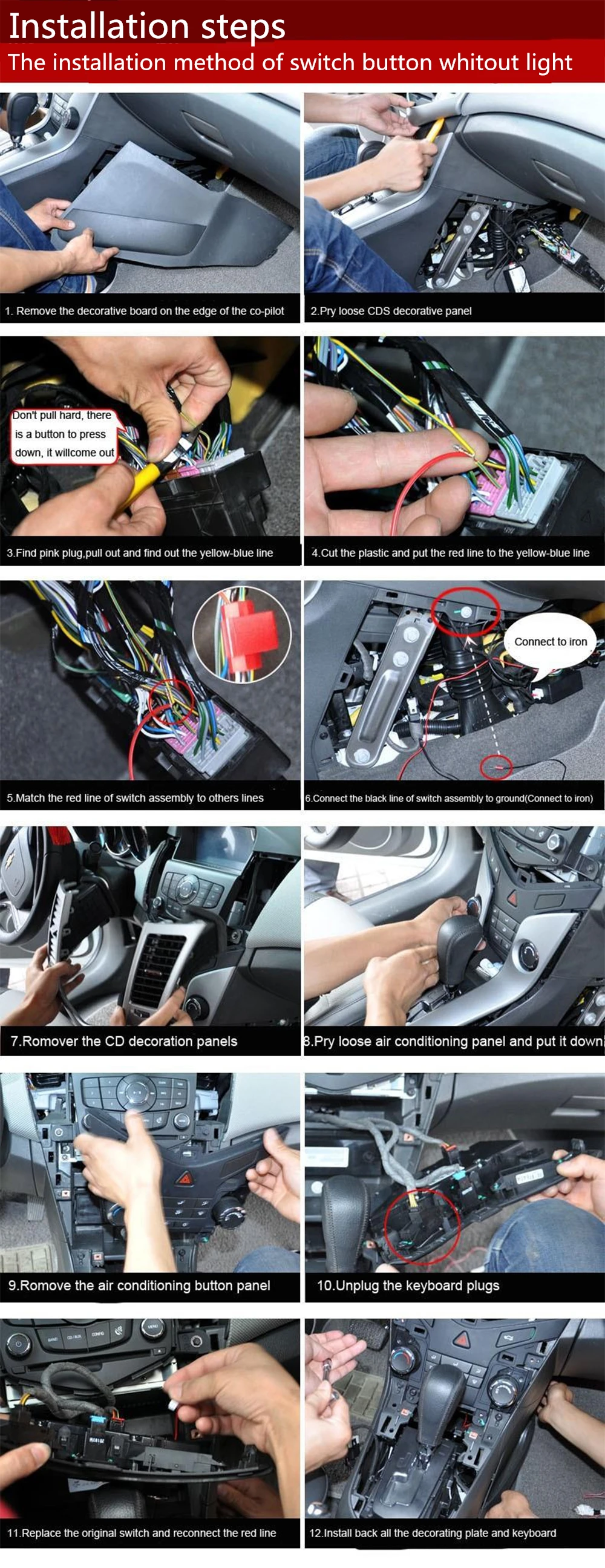 Car Electronics LED Trunk Switch Assembly Luggage Refit Button For Chevrolet Cruze 2009 To 2014 Left Hand Drive With USB Connect 10_