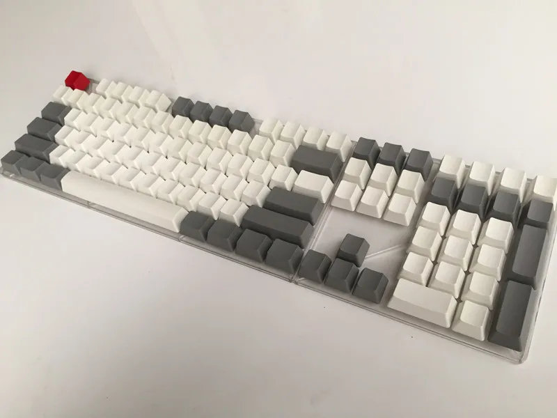 Боковой принт пустой 108 макет толстый PBT белый серый Keycap для OEM переключатели Cherry MX