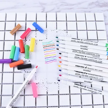

12Colors Fabric Pen Water Fabric DIY Craft Stationery Supplies Washable Marker Marking Pen Textile Ink Pen For Patchwork