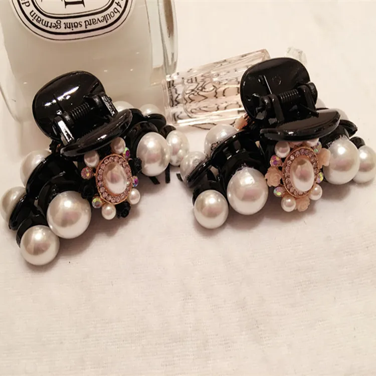

2017 New Hair Accessories Hair Claw Clip for Women Rhinestone Clasp Girls Imitation Pearl Hair Clamp Nice Hairpins