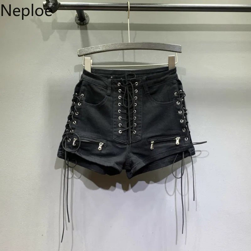 

Neploe High Waist Loose Women Shorts Solid Drawstring Fashion Short Soft Casual Straight Jean Shorts Summer 2019 45423
