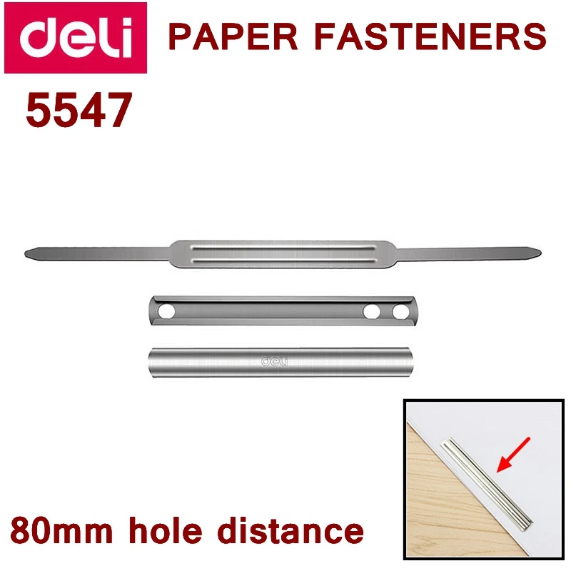 

10PCS/LOT Deli 5547 Paper fasteners 80mm hole distance Metal hardware fasteners plastic fasteners binding suppliers
