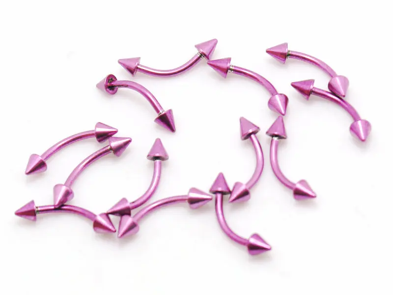 light purple steel curved eyebrow rings piercing jewelry 3mm conepiercing jewelryeyebrow
