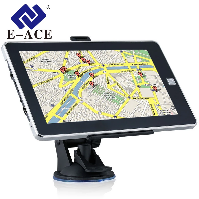 E-ACE 7 Inch GPS Navigation 128M+8GB 800MHZ Bluetooth HD Screen Car Truck Sat Nav Navigator Europe Free Maps Russia Navitel xgody 712 car navigator gps truck navigation europe 7 inch car gps navigator bluetooth rear view camera russia navitel maps