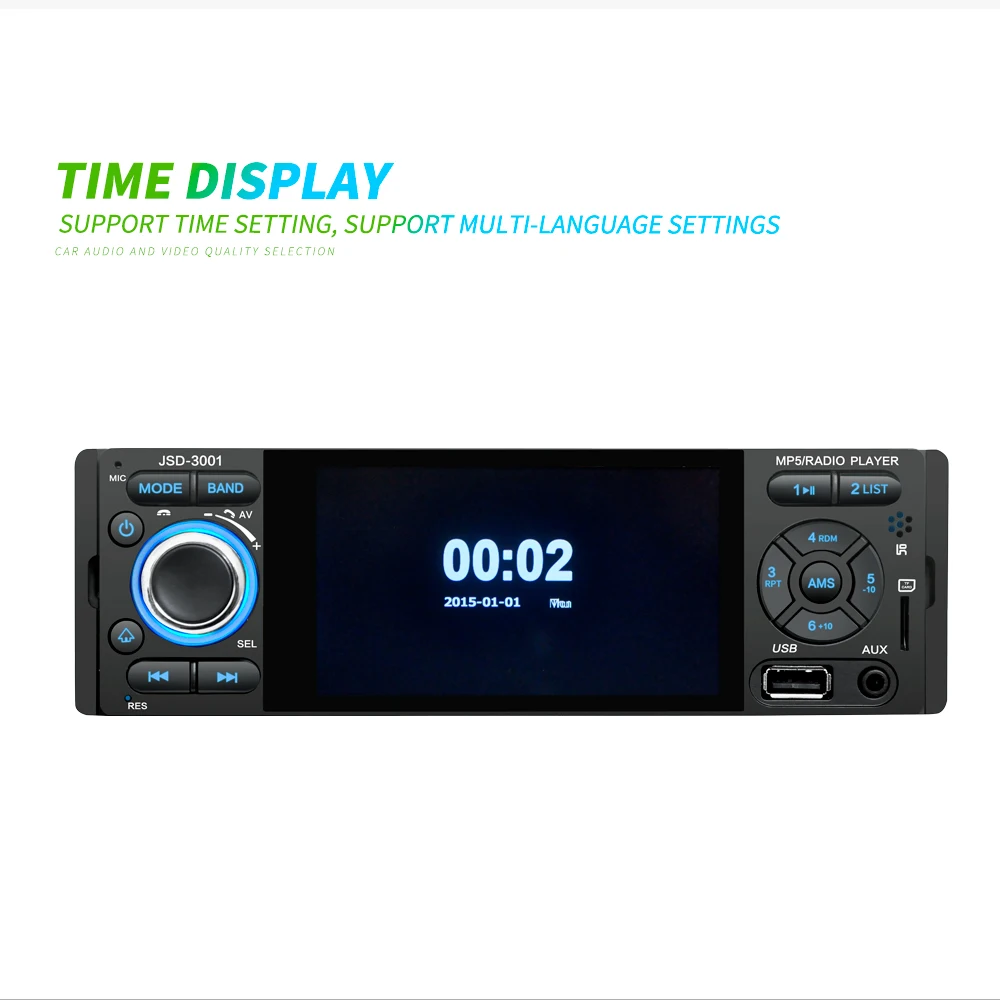 AMPrime 1 din автомобильное радио Зеркало Ссылка Bluetooth Авторадио сенсорный экран авто стерео видео Usb/Aux плеер MP5 с камерой заднего вида