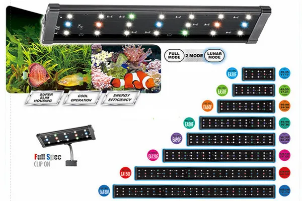 Полный спектр светодиодный аквариум светодиодный светильник пресноводные морские резервуар для тропических рыб светодиодный светильник освещения AC110-240V