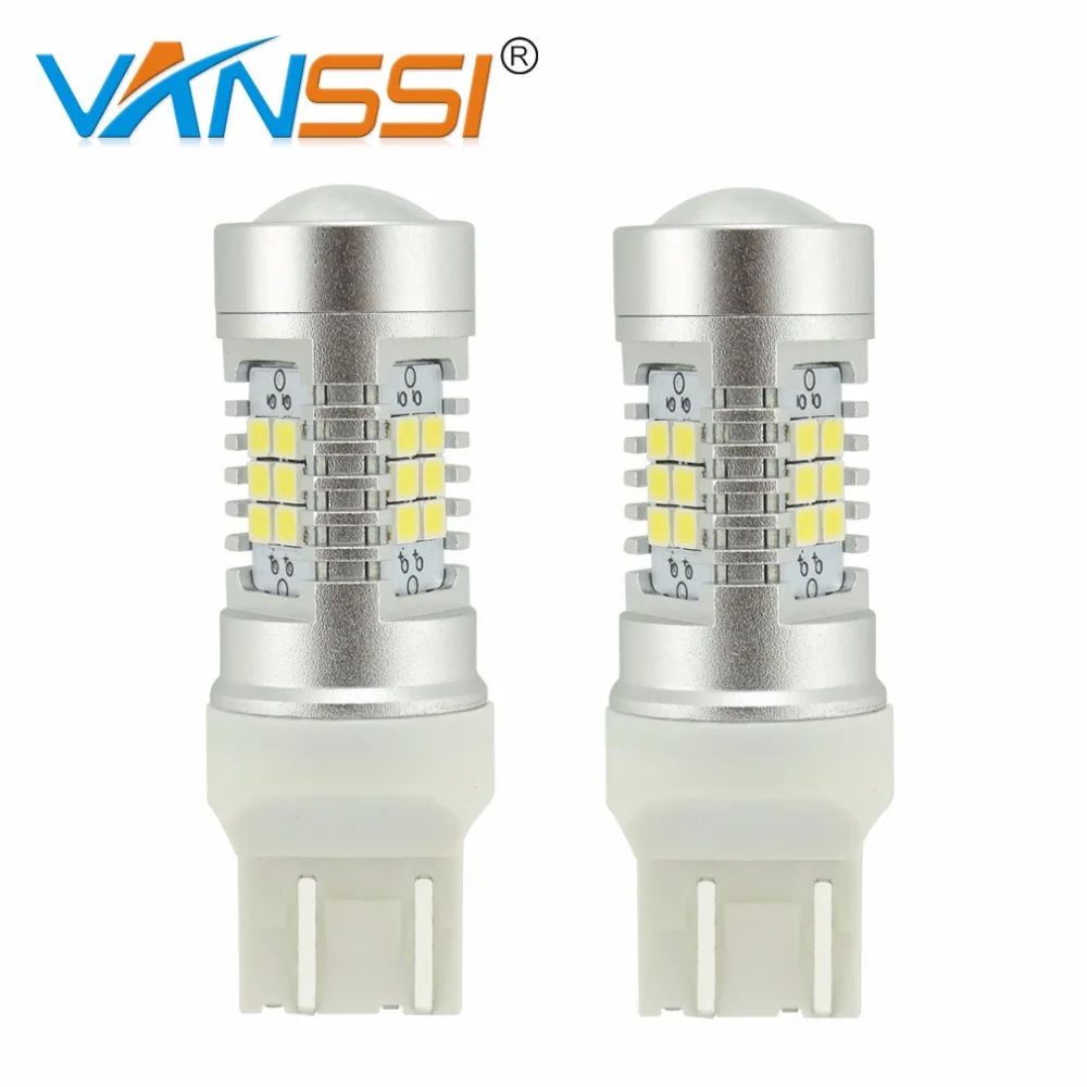 VANSSI 2 шт W21/5 W T20 7443 SRCK светодиодный светильник лампа 21SMD 2835EX размер лампы Супер яркий белый Янтарный Желтый