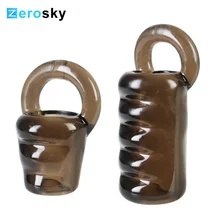 2 Types Reuse Penis Sleeve penis extender Enlargement Condoms For Dildo Extender sex toys for men Thread Cock Rings