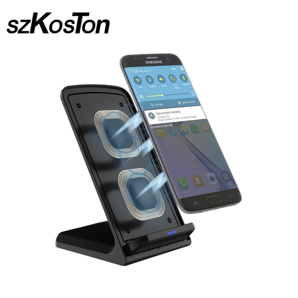 

Qi Wireless Charger for Samsung S9 S8 S7 Note 9 8 Fast Wireless Charging Dock for iPhone XS MAX XR X 8 Plus USB Charger