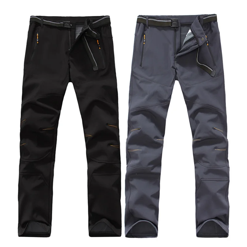 New Water Resistant Long Softshell Pants Men Windbreaker Trekking