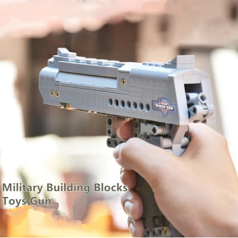 NEW 475Pcs Revolver Police Pistol Power gun weapon Building Blocks Bricks Toy