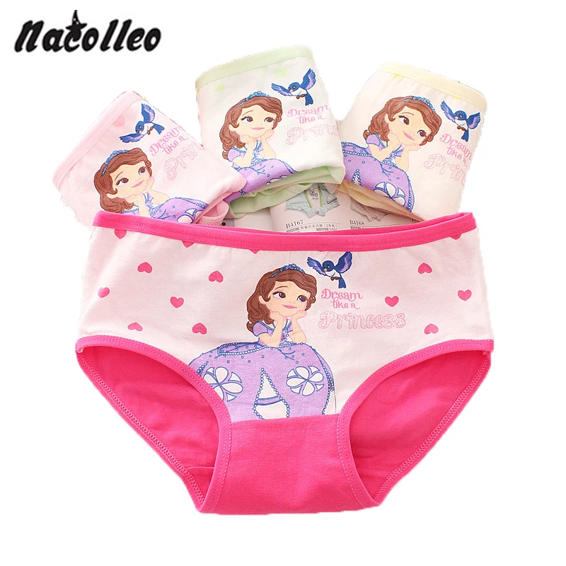 

6pcs/lot kids Girls Underwear Cotton Briefs Children Panties Cartoon Sophia Princess Shorts child Panties Underwear For 3-9Years