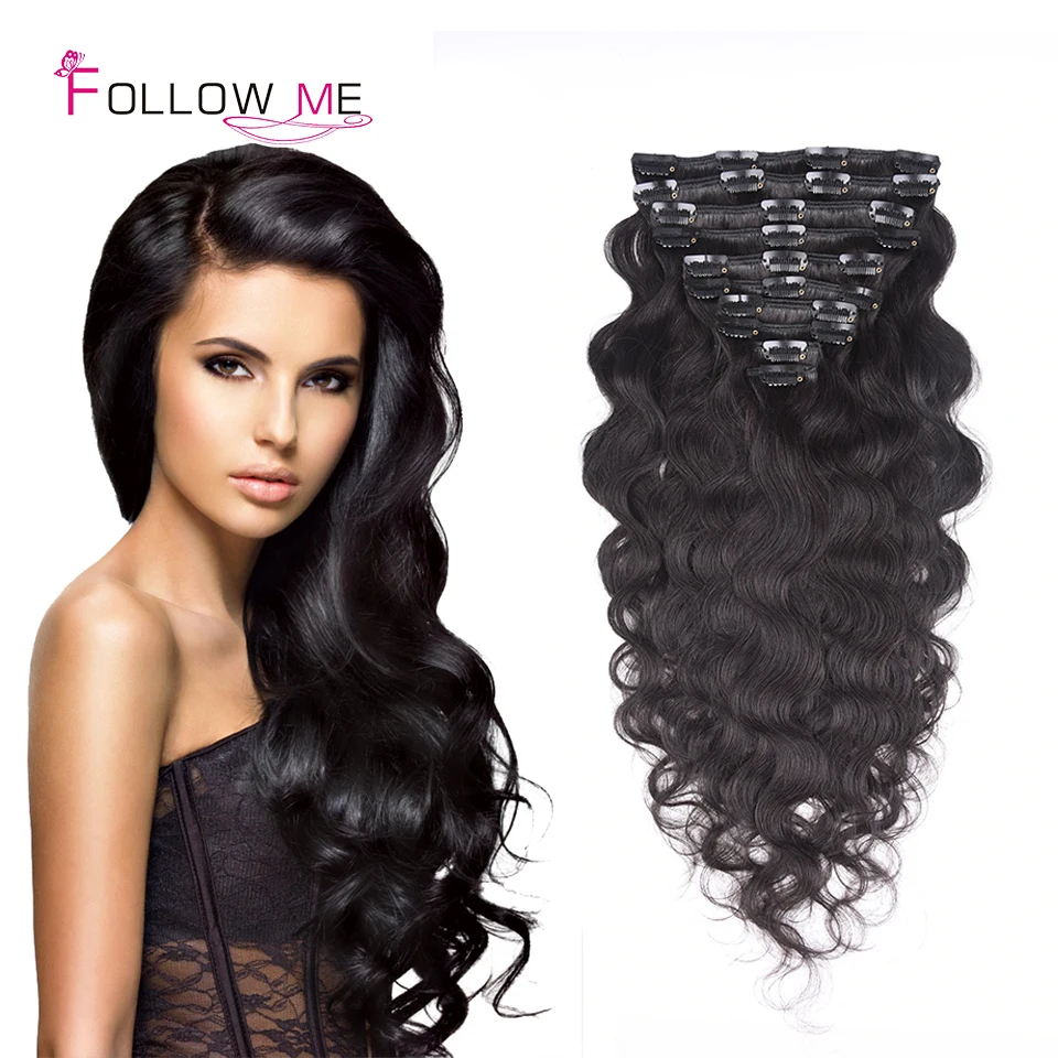 Brazilian Body Wave Clip in Hair Extensions Remy Clip in Body Wave Hair