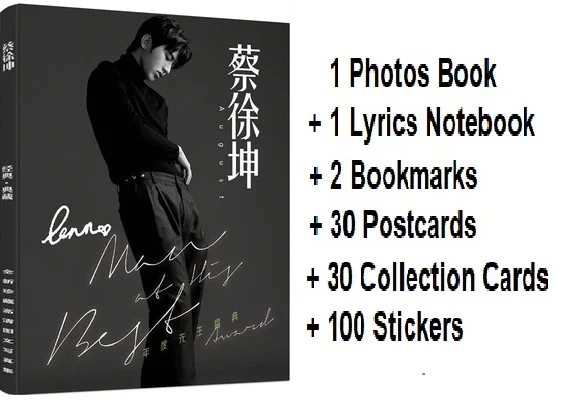 August Cai Xu Kun Photos Book China Male Singer Actor Postcard Bookmark Picture Magazine Book Set Festival Gift New