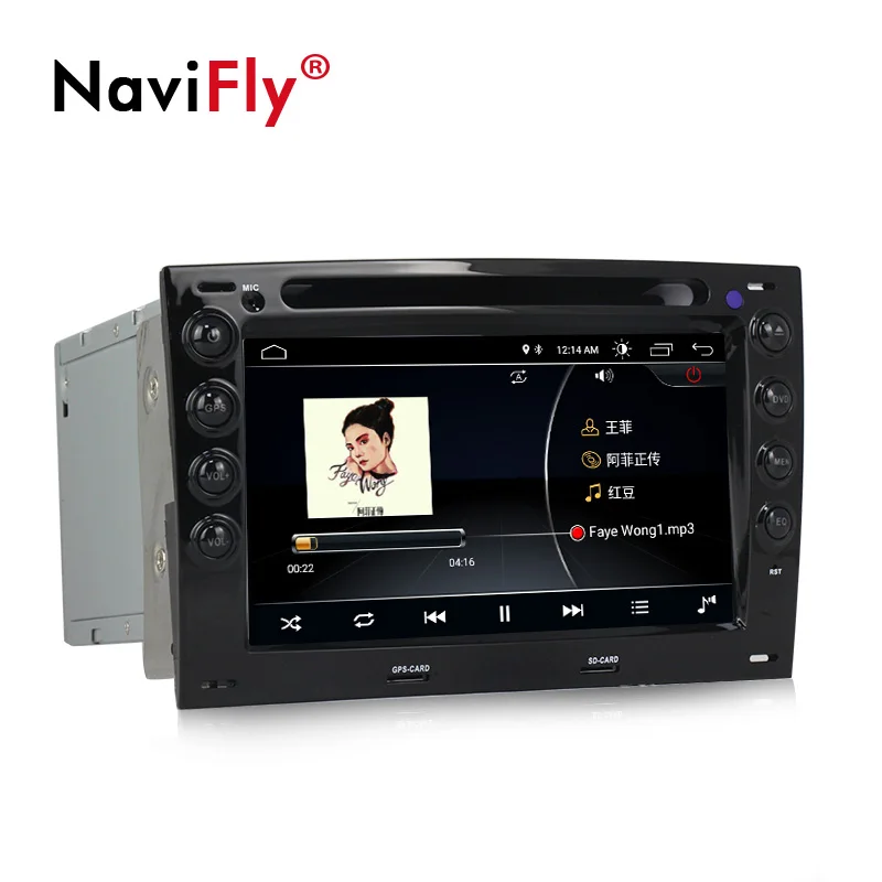 Top Navifly Android 8.1 Car DVD Radio Player Multimedia 2din for Renault Megane 2003-2010 support BT Wifi GPS navigation Audio FM AM 4