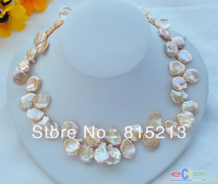 

ddh00868 Huge 17" PINK lamina KESHI REBORN PEARL NECKLACE
