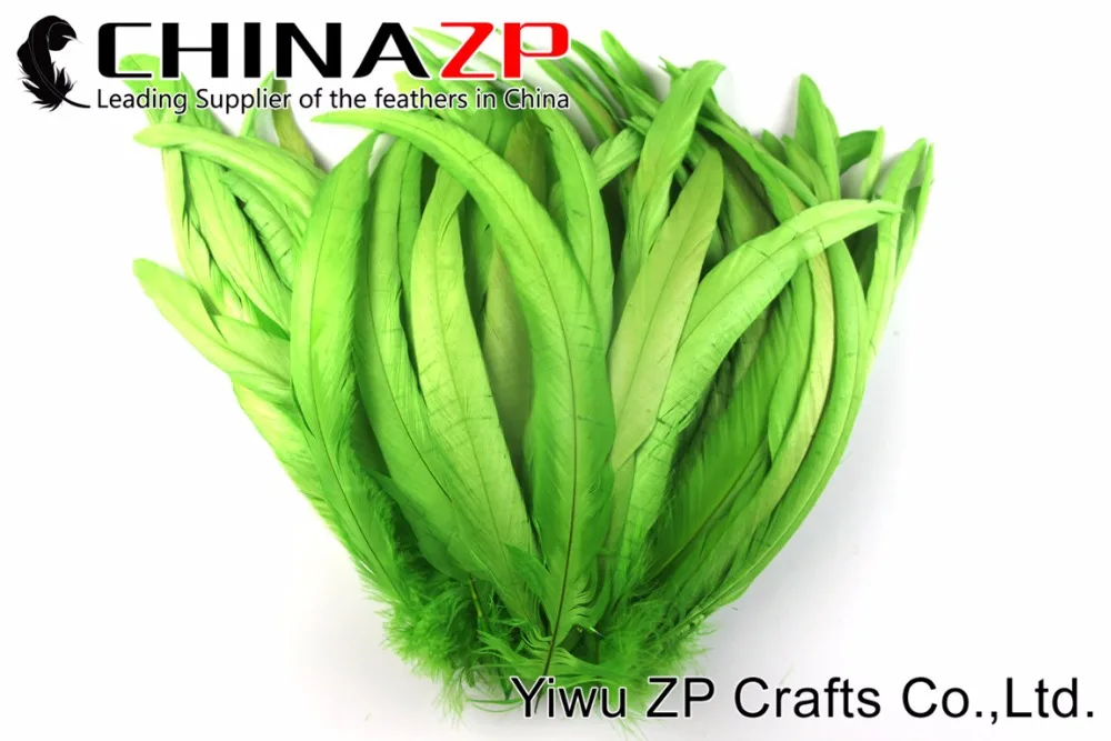 1 25~30cm cock feather Lime Green dyed (5)