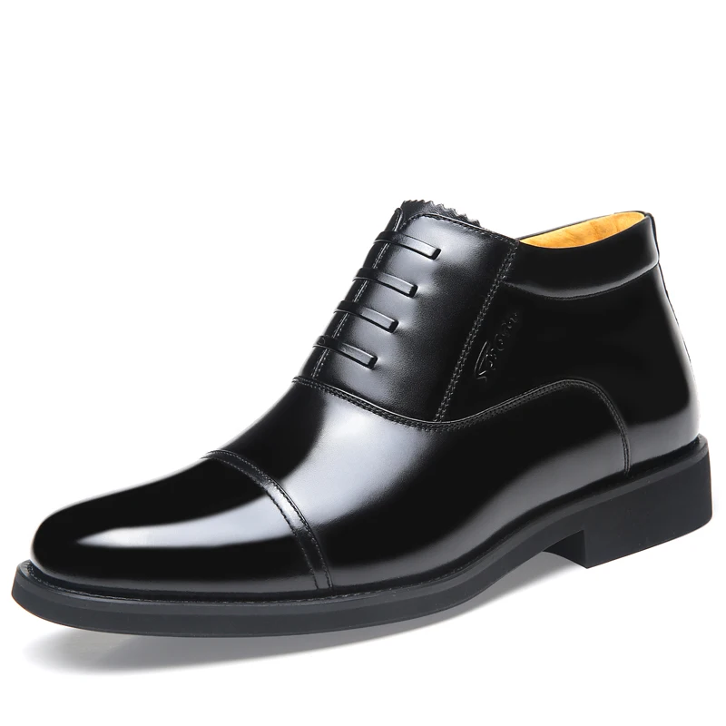 

DEOLERLTOL Autumn Winter Warm Men's Formal Shoes Fleece Genuine Leather Full Grain Leather Shoe Footwear for Men Plus Size 38-47
