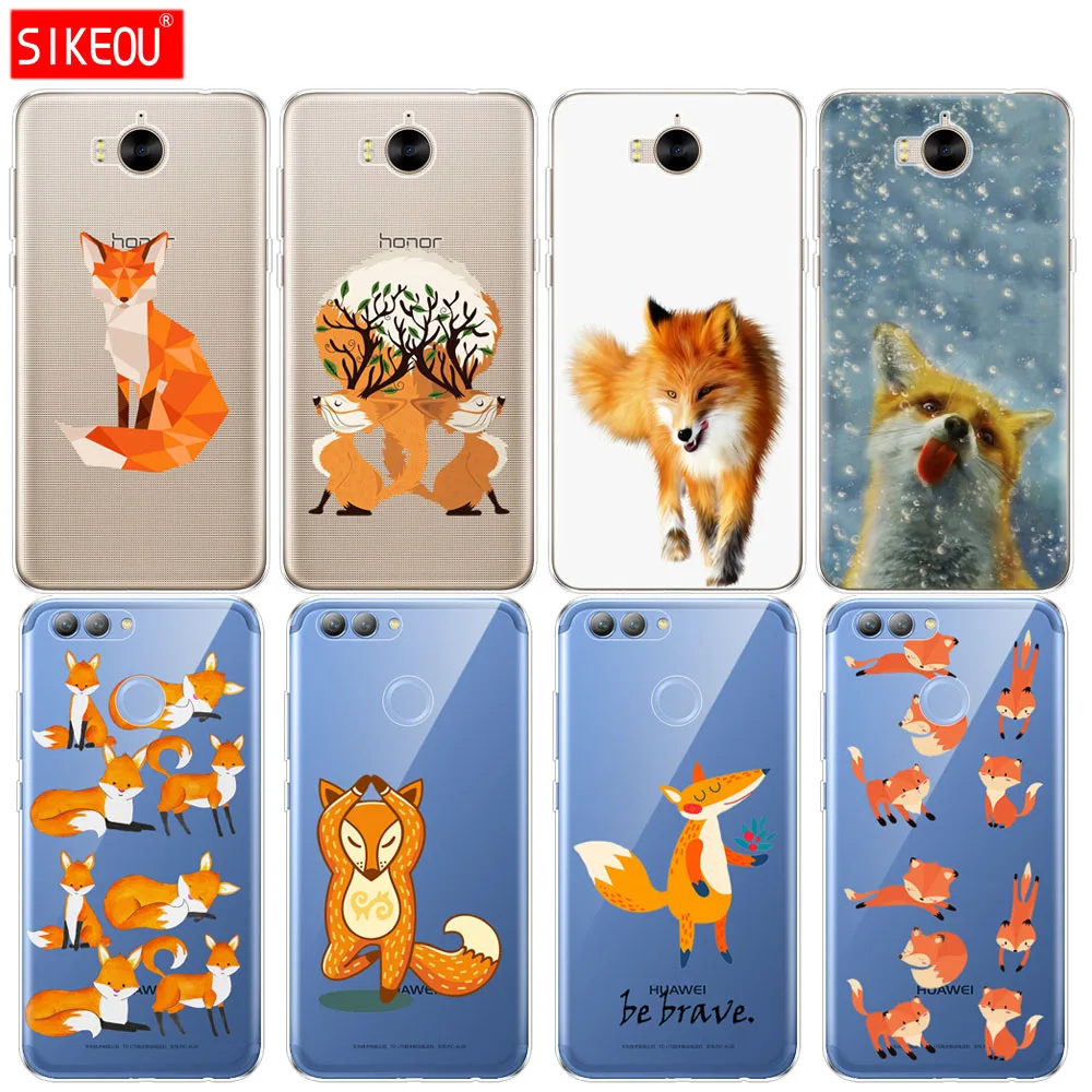 

Silicone phone Cover Case for huawei Y3 Y6 Y5 2 II 2017 nova 3e 2s 2 LITE plus sly fox