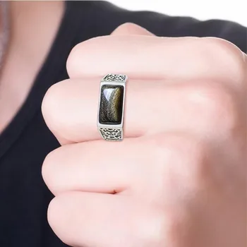

2020 Limited Anel Rings For Recruiting Money Jin Obsidian Wrench Refers To Men's Ring Opening Business Gift Flexible Mouth Box