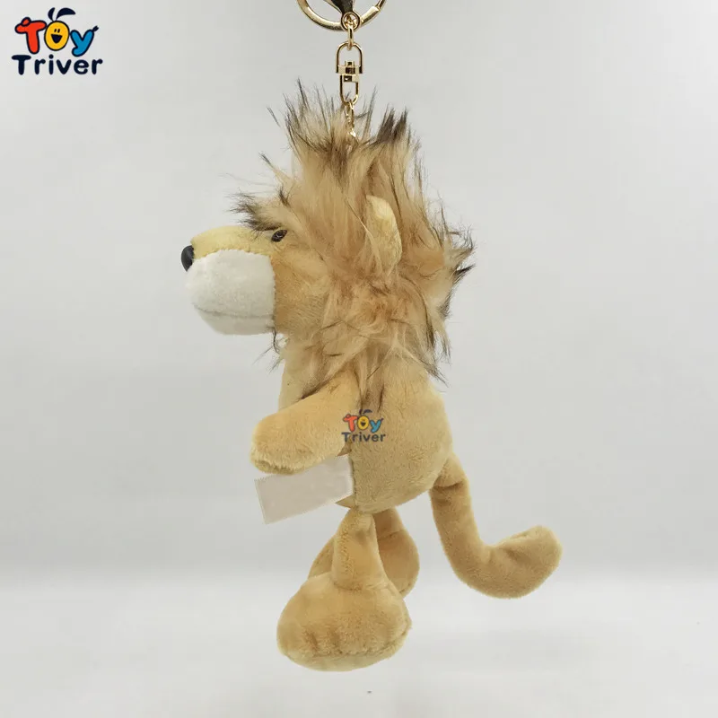 Kawaii Plush Yellow Lion Toy Doll Key Chain Bag Wallet Car Backpack Pendant Accessory Birthday Wedding Party Shop Gift Triver
