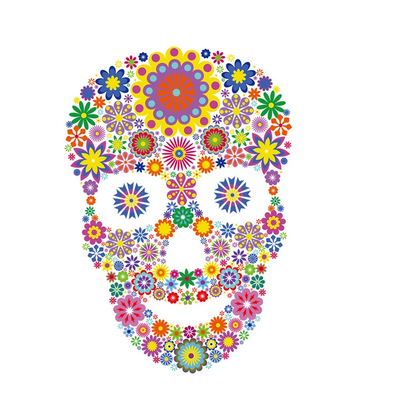 

Flower Skull Patches Easy Print By Household Irons T-Shirt Diy Decoration 2018 New Parches Ropa Iron Patches For Clothing
