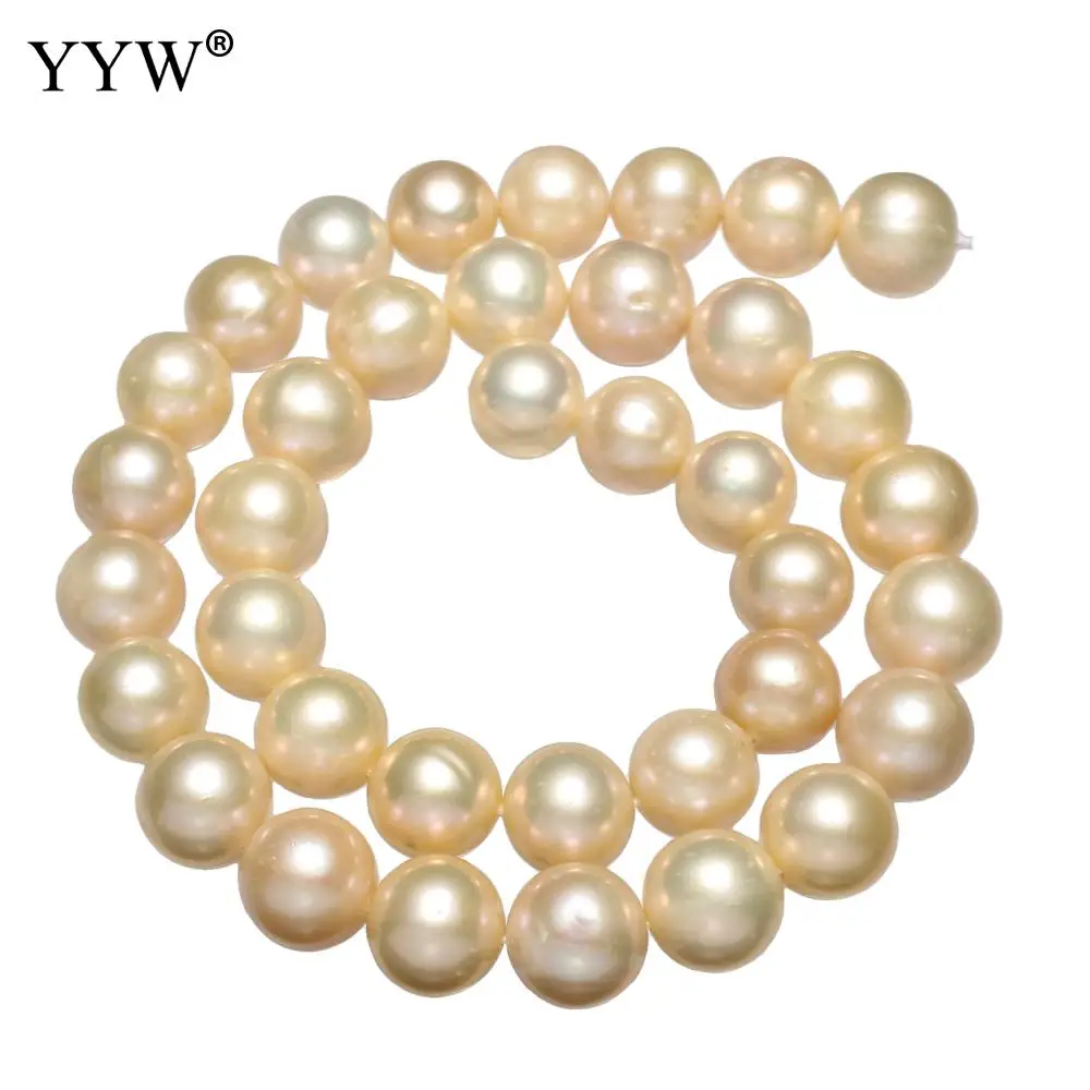 

YYW 2018 New Fashion Cultured Round Freshwater Pearl BeadsWedding jewelry natural pink Grade AA 11-12mm Hole:Approx 0.8mm