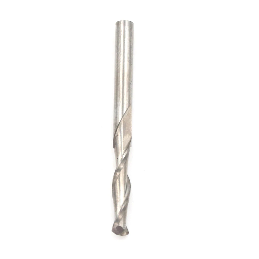 2pcs Durable 3.175*17*38.5mm Single Flute CNC Router Bits One Flute Spiral End Mills Carbide Milling Cutter Spiral PVC Cutter