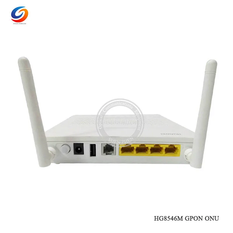 50 шт. для huawei HG8546M Gpon Ont onu 2 горшки+ 1GE+ 3FE+ 1USB+ WiFi модем с английским программным обеспечением, адаптер ЕС