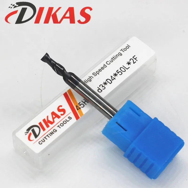 Dikas 45HRC d3 * D4 50L 2F материал Карбид квадратная торцевая фреза с 2 канавками 3 мм