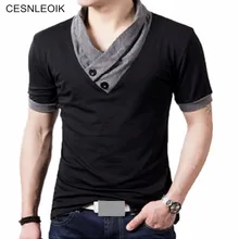 Мужские футболки с v-образным вырезом, брендовая Хлопковая мужская футболка в стиле пэчворк, мужские футболки, топы,,, M40