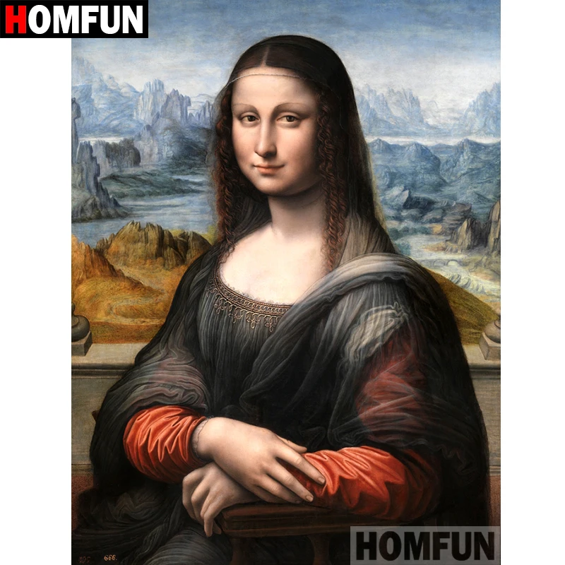 

HOMFUN 5D DIY Diamond Painting Full Square/Round Drill "Mona Lisa" Embroidery Cross Stitch gift Home Decor Gift A09334