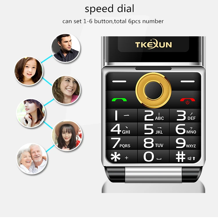 TKEXUN G6000 мобильный телефон с откидной крышкой, 1,8 дюймов, две sim-карты, четыре диапазона, GSM фонарик, SOS, быстрый набор, большая русская клавиатура, сотовые телефоны