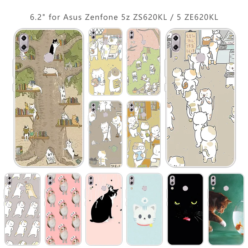 Для Asus Zenfone 5z ZS620KL прозрачный ТПУ чехол для телефона CuteCat 6 2 &quotдля 5 ZE620KL