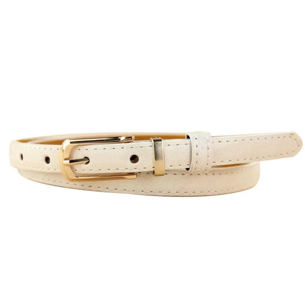 

Korean Version Of The New Leather Candy Color Thin Belt Two-Layer Leather Leather Women's Belt Decorative Candy Small Belt