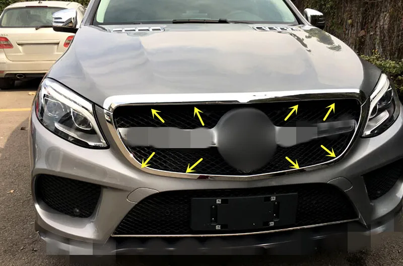 

2015 2016 For Benz GLE Sport Version Coupe C292 ABS Front Center Grille Grill Frame Trim