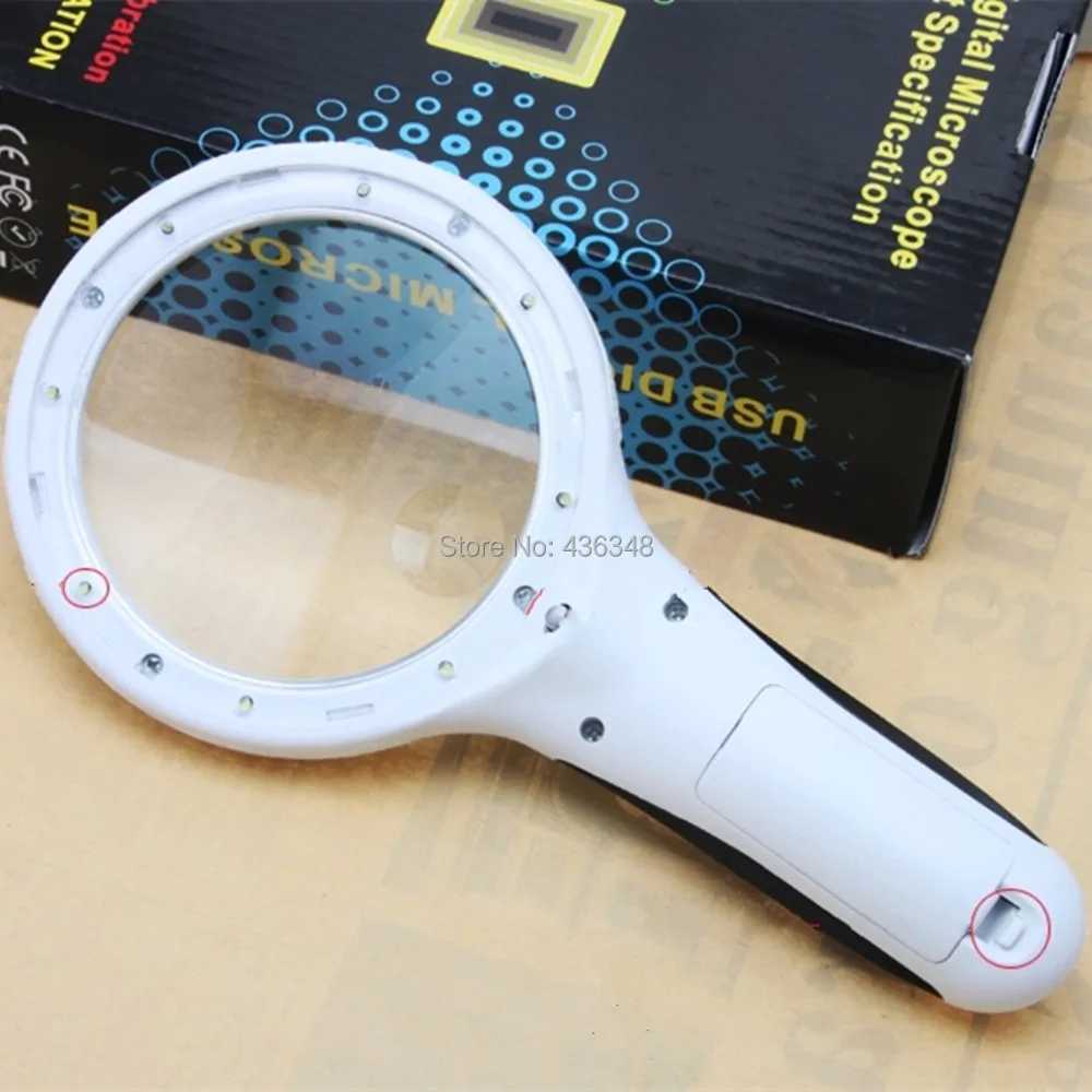 Handheld Reading Magnifier 8led Brightness Light 3x 8x Magnification