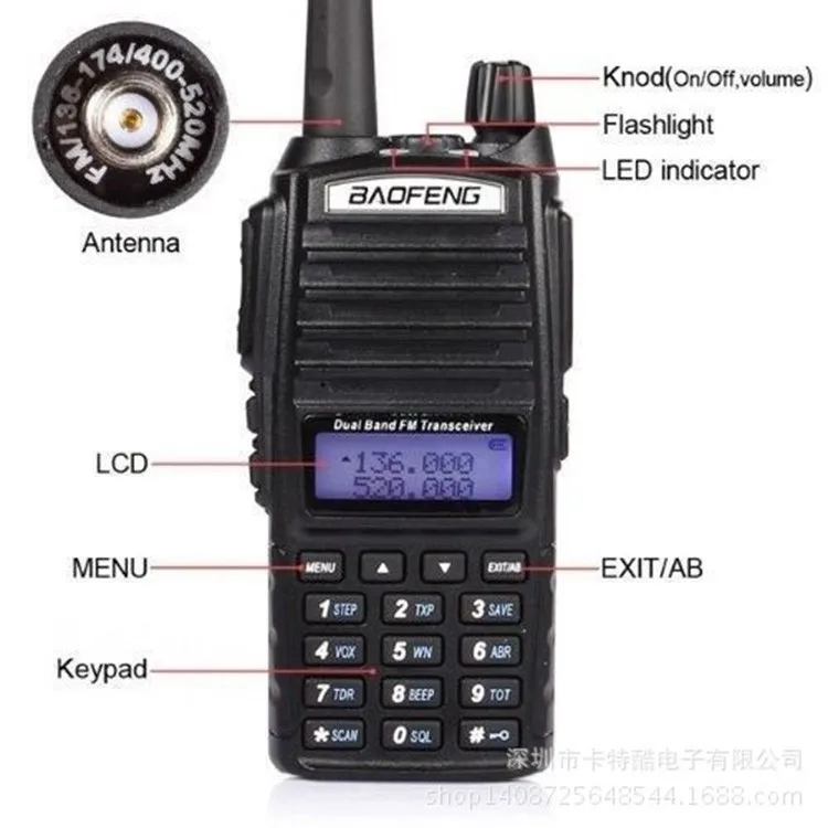 Cb радио оборудование полицейский сканер 8 вт Baofeng Uv-82 UV 82 Ham радиостанция любительский приемопередатчик uhf vhf радио рация 10 км