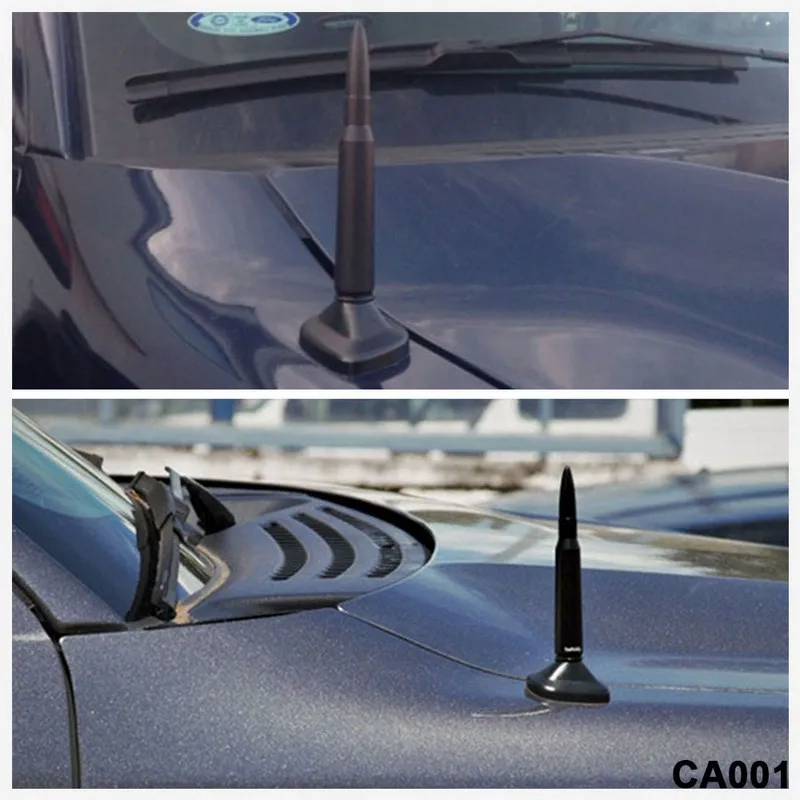 New car antena for Ford F150 raptors 50 cal callber Bullet Ammo Aluminum Short Antenna Black kit (4)