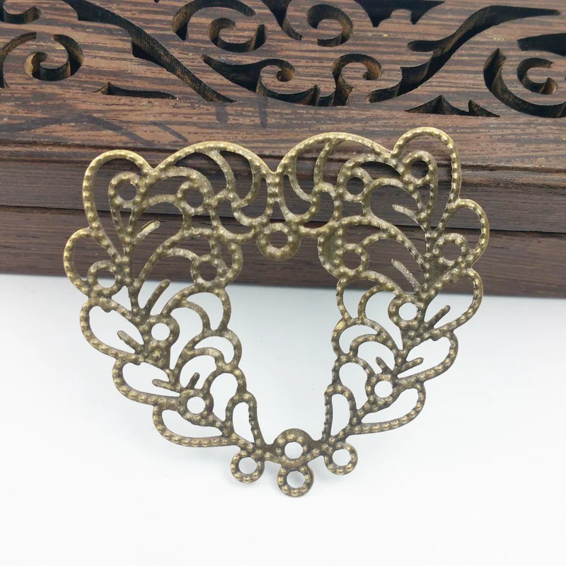 

20pcs Filigree flower Wraps Metal Charms For Embellishment Scrapbook DIY Jewelry Metal Craft Headwear accessories