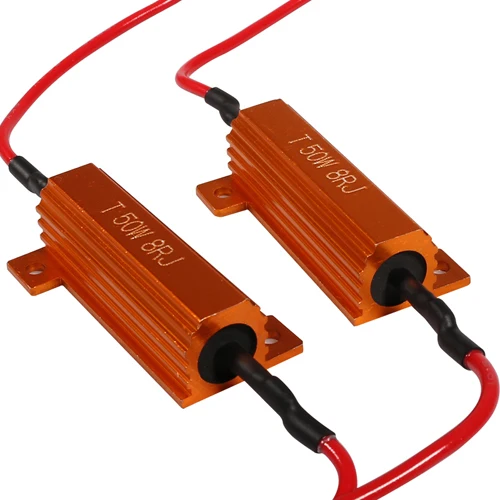 50W 8Ohm 2 шт. 50 Вт 6Ohm 8Ohm светодиодный декодер P21W PY21W T20 W21W светодиодный автомобильный светильник, нагрузочный резистор, кабель Caubus, подавитель ошибок, анти-мерцающий декодер - Цвет: 50W 8Ohm