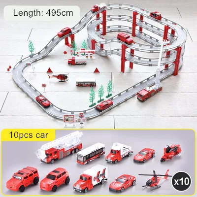 72 шт. сплав Электрический гоночный трек многослойная сборка вращается гоночная дорожка 12 км/ч сплав рельс автомобиль детские развивающие игрушки - Цвет: 5806-R1