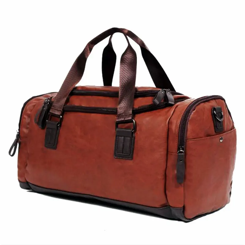 Men/'s Luggage Leather Travel Shoulder Bags Duffle Gym Bags Tote Bag Handbag