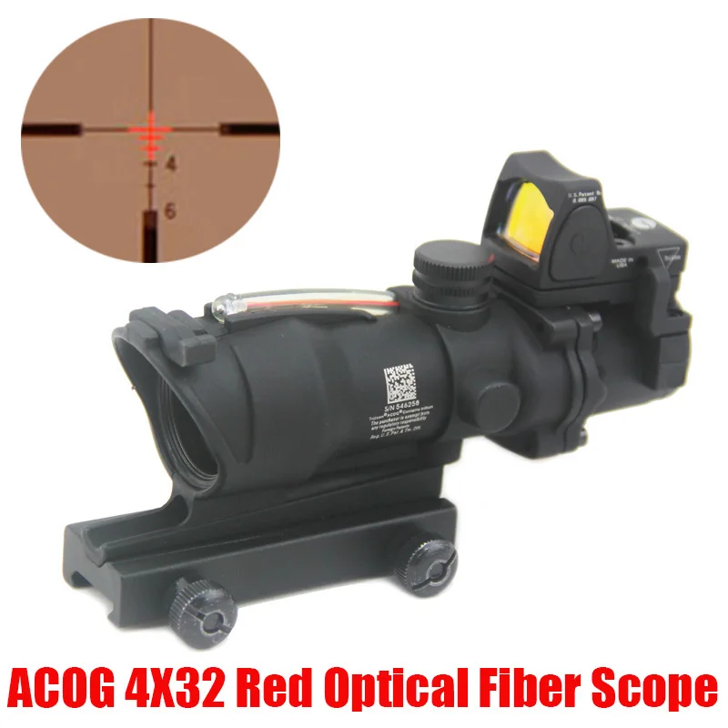 Тактический Оптический Прицел ACOG 4x32 с красной оптической лампой прицел RMR Micro Red Dot