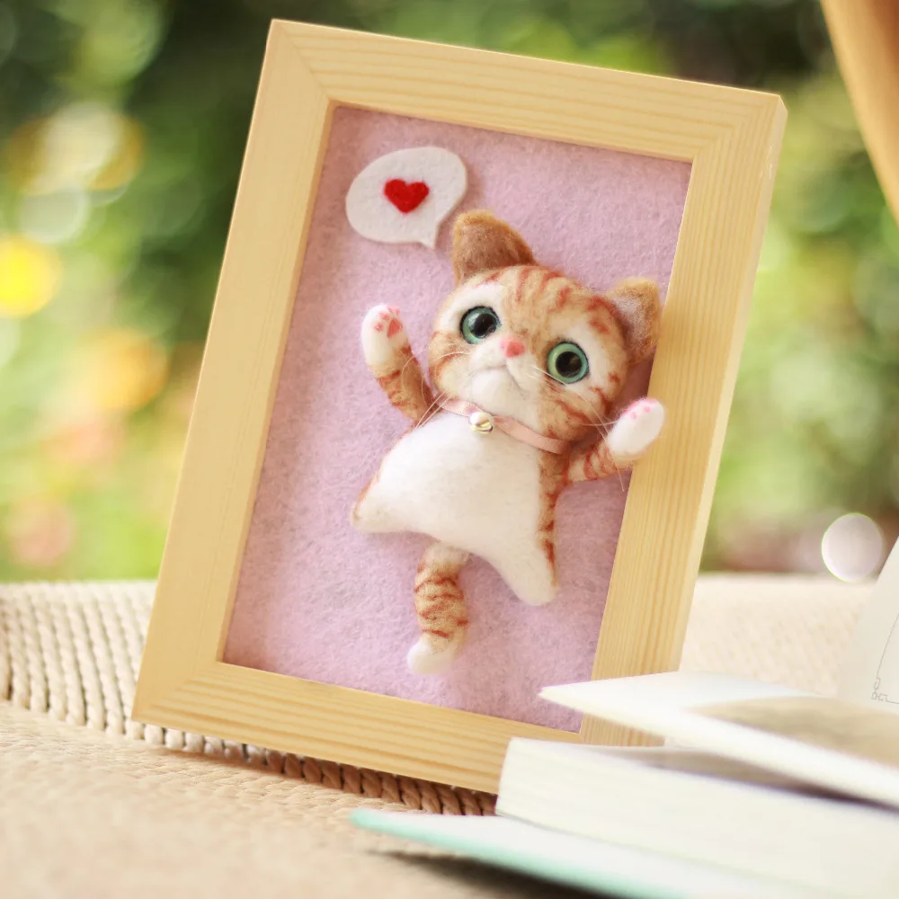Feltsky желтая кошачья игла набор для валяния с фоторамкой 13x18 см Рождественская