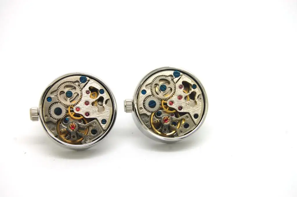 New Round Silver Cufflinks Shirt Mens Classic High Quality Cufflink Brand Watch Cuff Links 801028 | Украшения и аксессуары