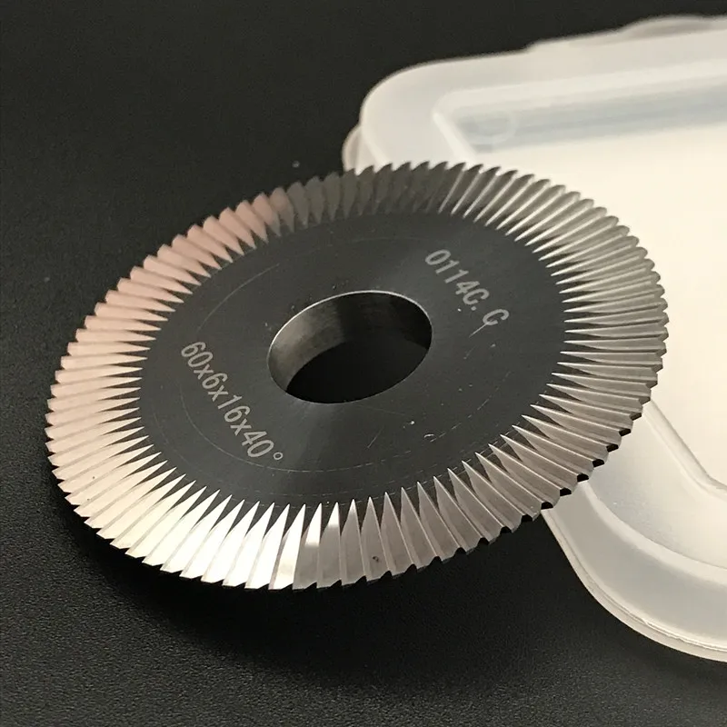 

Raise full grinding carbide angular cutter 0114C.C angle milling cutter 60X6X16X80Z for WENXING key cutting machines[one piece]
