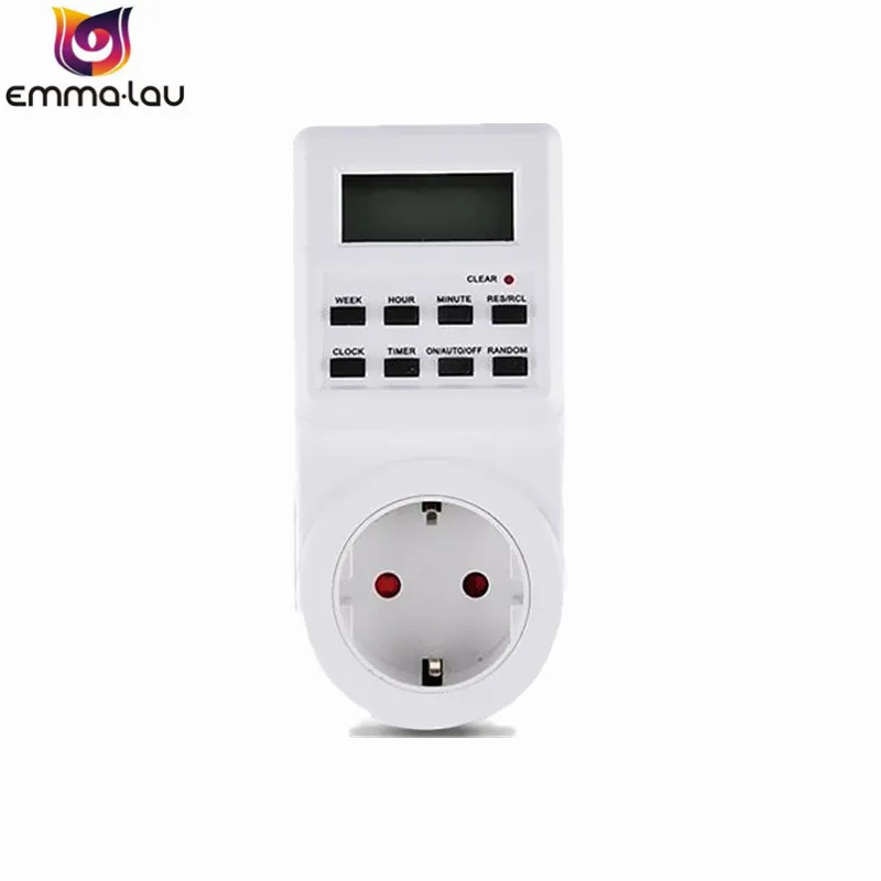 230V 16A EU программируемая розетка таймера с ЖК цифровым 12/24 часовым переключателем